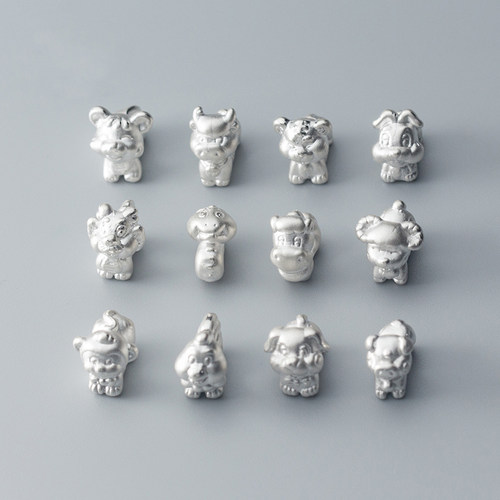 s999生肖本命年属相饰品配件足银