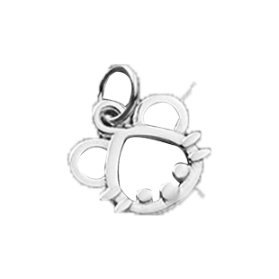 925银12生肖镂空吊坠本命年马红绳手链金色挂件diy手工串珠配件