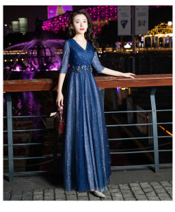 古筝艺考演出服装 合唱团朗诵比赛服装 大合唱晚礼服主持人服装 新款