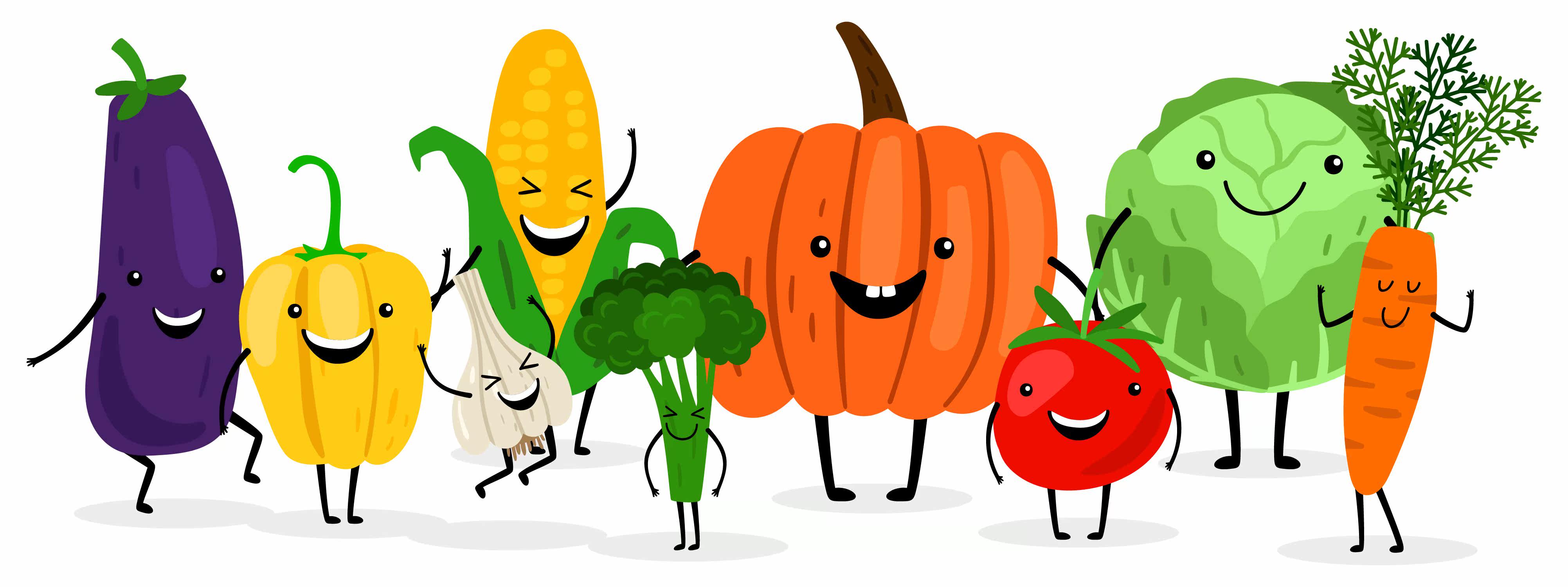 卡通蔬菜收获季节插图蔬菜南瓜西红柿胡萝卜卷心菜ai平面设计素材