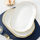 鱼盘大号超大家用蒸鱼盘子2025新款 骨瓷深盘菜盘餐具 陶瓷轻奢日式