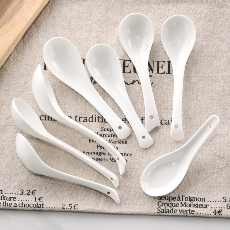 骨瓷小号汤匙家用陶瓷勺子吃饭勺