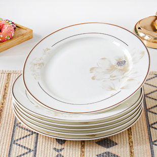 2024新款骨瓷盘子菜盘家用陶瓷碟子8寸微波炉餐具炒菜盘深盘饭盘