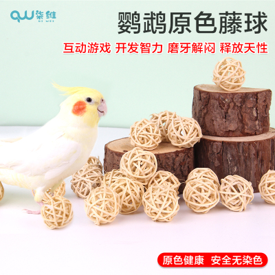 鹦鹉藤球玩具健康互动玩耍无染色