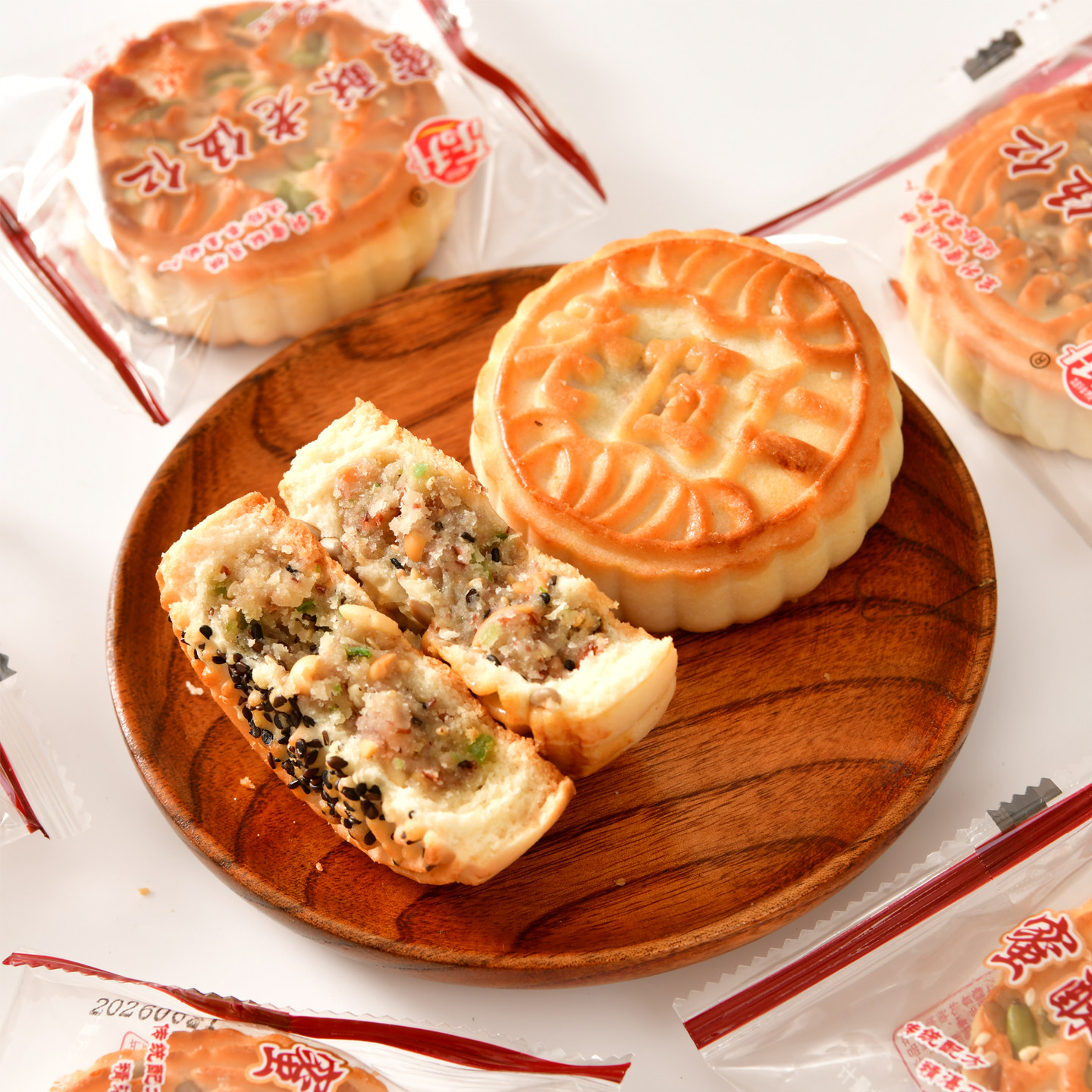 成武东升蜜酥伍仁老月饼传统老式五仁馅酥皮中秋月饼独立包装点心