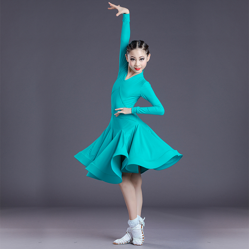 2025新款拉丁舞比赛服专业艺考表演裙少儿比赛舞裙标准舞蹈裙女