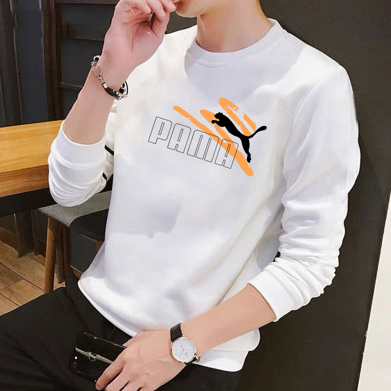 美式新款纯棉男士加绒卫衣春秋冬圆领宽松长袖套头时尚潮流百搭