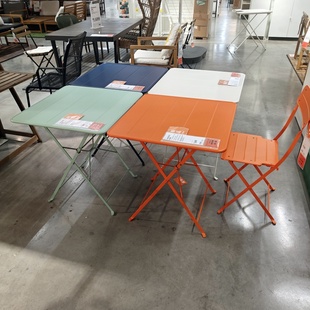 宜家国内代购苏恩索桌子椅子户外桌椅庭院折叠金属桌椅阳台休闲桌