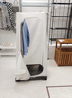 宜家乌库衣柜白色卧室衣柜简易衣橱74x51x149厘米国内代购