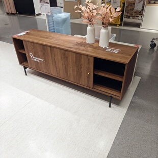 宜家国内代购拉曼斯电视柜褐色胡桃木纹色客厅收纳柜抽屉储物柜