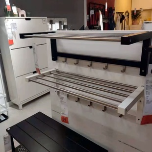 宜家代购图西格帽架毛巾架壁挂式衣架置物架衣帽整理架挂钩架