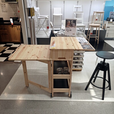 实木翻板桌宜家可折叠餐桌