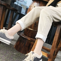 Вельветовые демисезонные бархатные штаны для школьников, в корейском стиле, свободный прямой крой