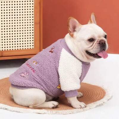 秋冬宠物狗狗法斗衣服加厚羊羔绒保暖恶霸巴哥斗牛柯基衣服防掉毛