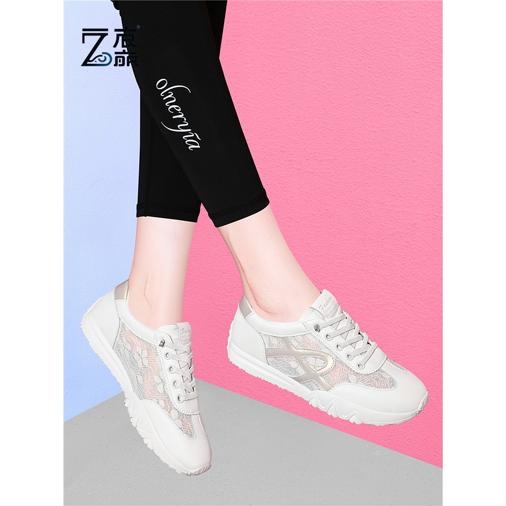 莆田纯原轻便德训鞋女真皮2025夏季新款百搭阿甘鞋休闲运动鞋防滑