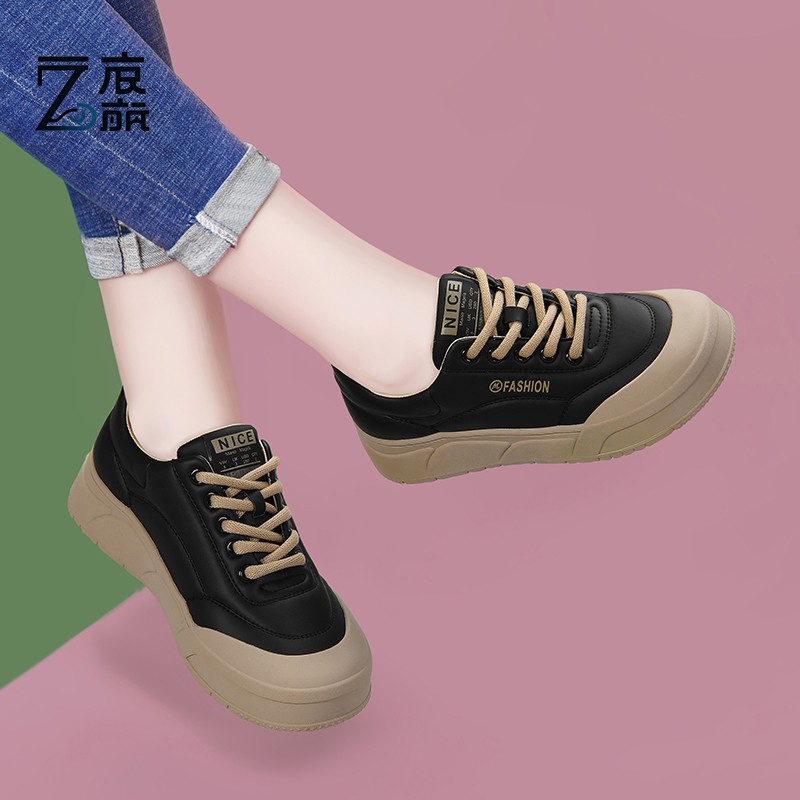 莆田纯原2025年秋季新款厚底平跟松糕女鞋板鞋休闲百搭爆款轻便防