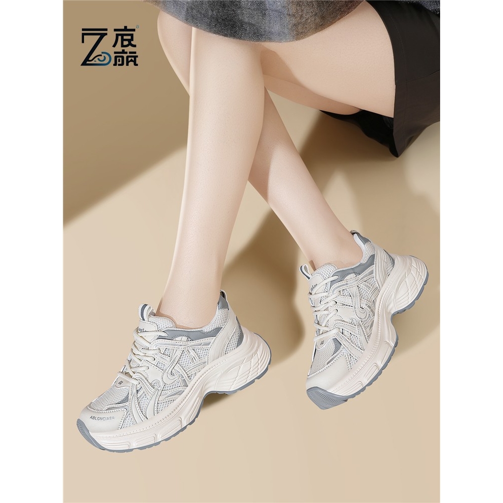 莆田纯原厚底银色老爹鞋女鞋子配阔腿裤2025新款春季爆款女款白色