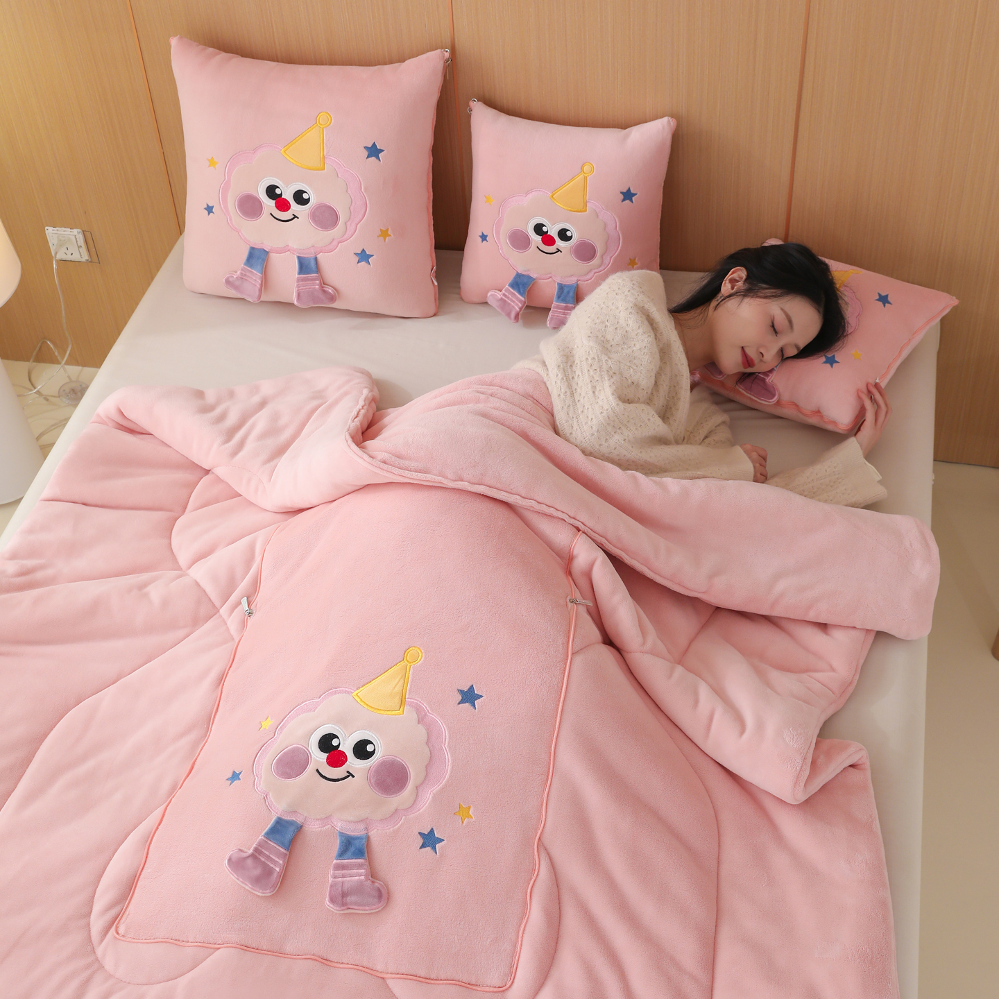 品质推荐款加厚两用抱枕被