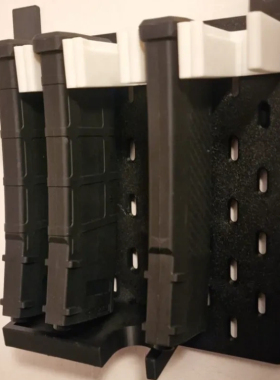 M4/AR15弹匣支架宜家SKADIS思迪考斯洞洞板配件 可改金属方孔圆孔