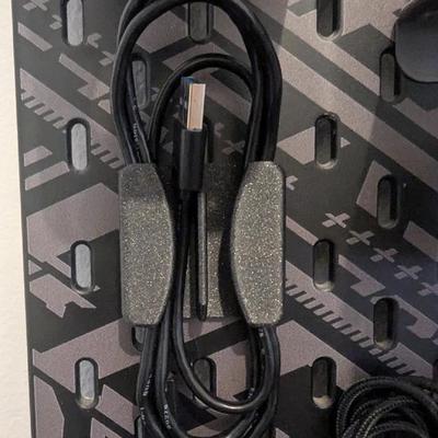 多色可选数据线收纳夹适用宜家SKADIS洞洞板配件可改金属圆孔方孔