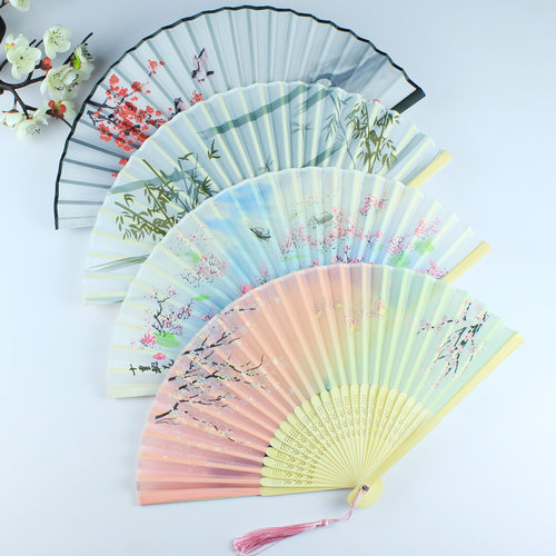 复古儿童日式折叠流苏随身舞蹈扇