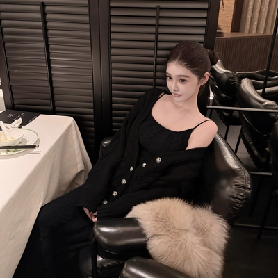 针织开衫套装连衣裙套装