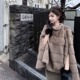 韩雨嘉 韩女棕色环保水貂毛立领皮草外套女冬披肩斗篷 Lausanne