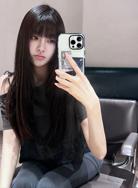 韩雨嘉灰色人像印花斜肩T恤女夏复古不对称设计感宽松显瘦短上衣