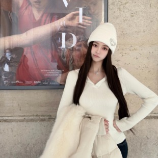 连帽修身 韩雨嘉 淡颜针织衫 显瘦显身材 冬上衣 休闲针织套头衫