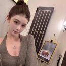 套装 灰色羊毛挂脖花纱针织吊带连衣裙秋V领开衫 摩卡棕 韩雨嘉