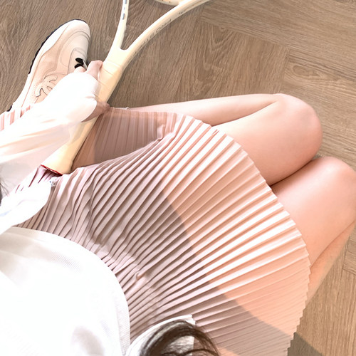 韩雨嘉百搭压褶半裙女