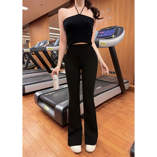 高腰一体绒无痕提臀收腹瑜伽喇叭裤 韩雨嘉 黑科技蓄热瑜伽裤
