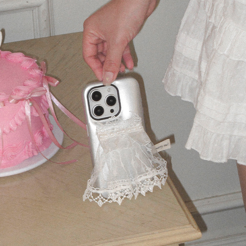 Puui原创适用苹果15pro手机壳15promax蕾丝16pro艺术14promax简约高级16promax质感手机壳