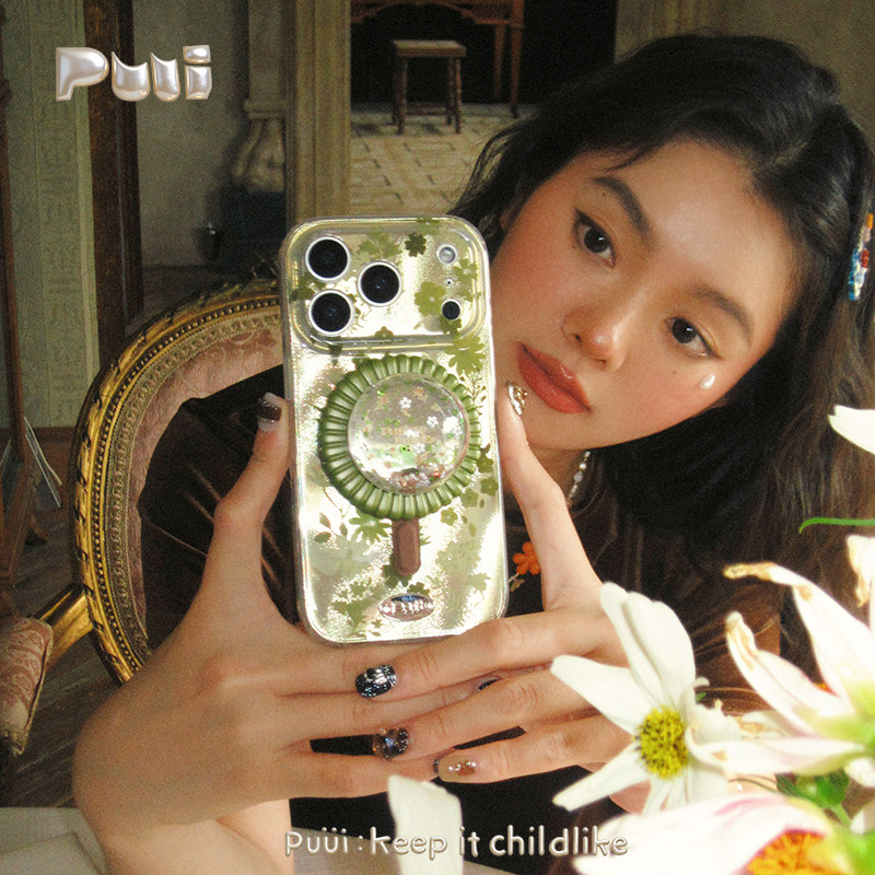 puui噗又原创苏打花园系列保护壳浅滩间奏氧气林间苹果iphone 16 17 Pro Max手机壳磁吸支架组合套餐