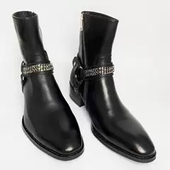 Martin Boots Autumn and Winter Special Offer European and American Trendy Leather Buckle Chain Personalized Chelsea High Street Young Men's Shoes