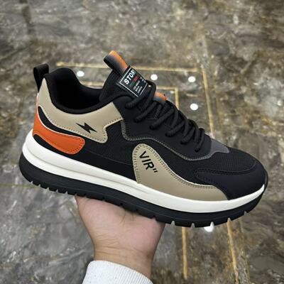 男士网面春季男鞋透气运动休闲鞋轻便百搭系带厚底舒适潮鞋2819