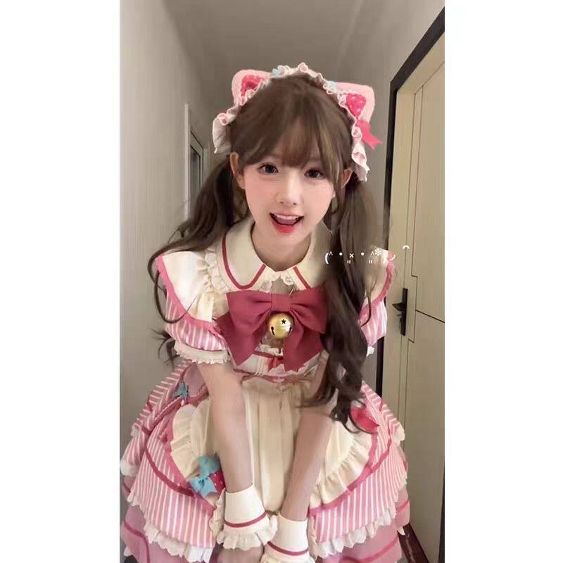 粉色浆果泡泡花苞洛丽塔连衣裙