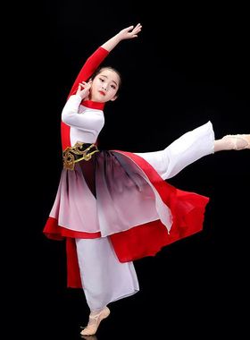 出租新款古典少年演出服中国表演舞蹈男女儿童群舞书简扇子舞服装