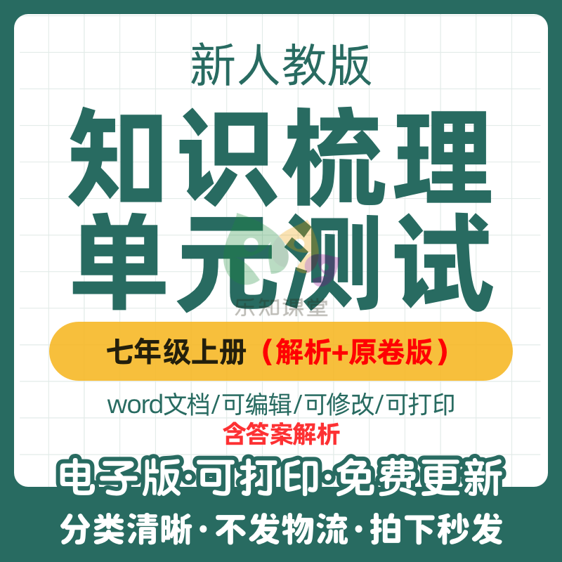 新教材人教版初中英语知识点汇总结组合单元训练七年级上册电子版