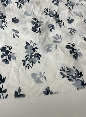 A448高品质女装衬衣时尚连衣裙套装面料垂感雪纺印花布料批发现货