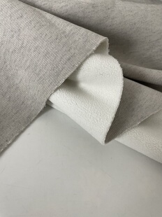 优选高档灰色复合加绒奥粒绒卫衣面料厚实保暖软糯弹力秋冬运动服