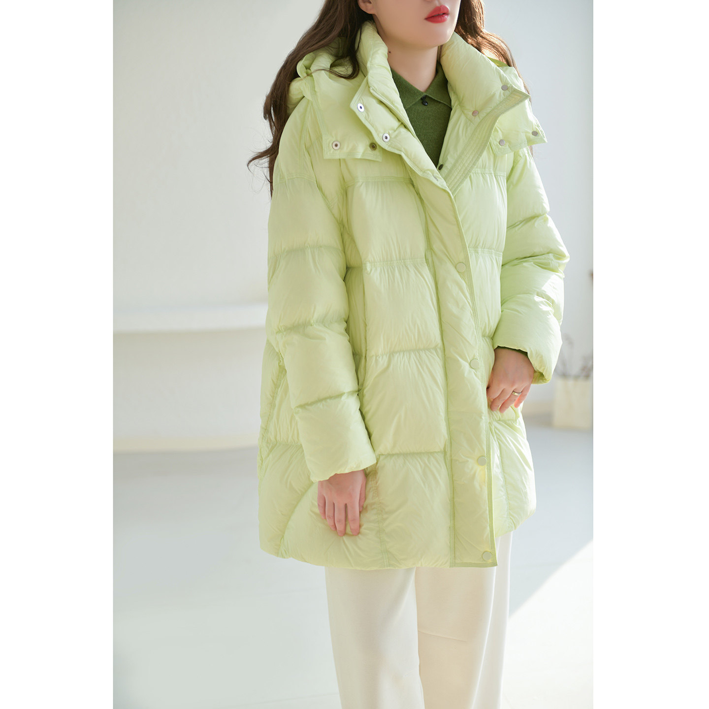 GESGOO中长款加厚御寒保暖连帽羽绒服冬季女柔软泡芙鸭绒外套通勤,女装/女士精品,羽绒服,淘宝优惠券,粉丝福利购,淘宝优惠卷