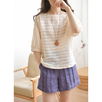 GESGOO镂空肌理感宽松衬衫