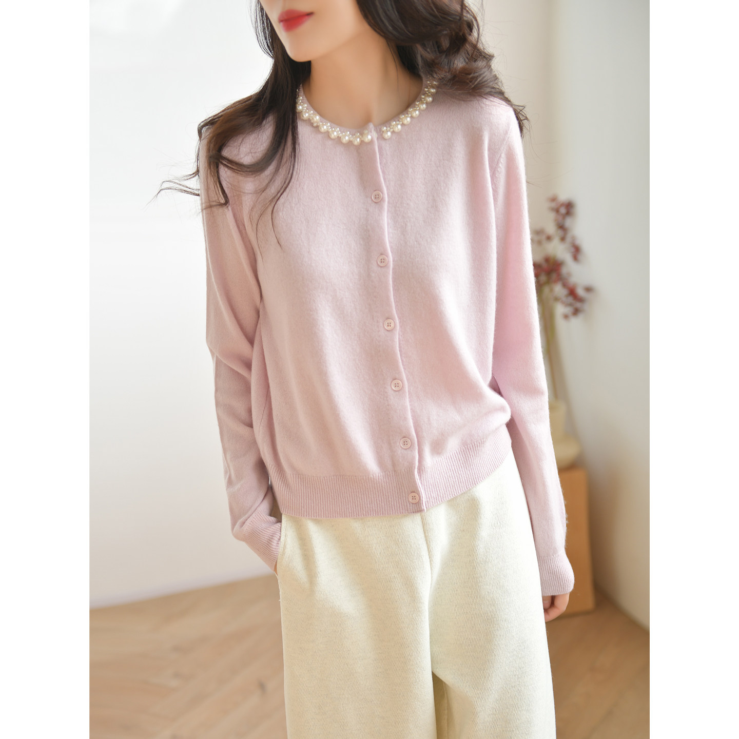 GESGOO法式小香风羊毛羊绒针织开衫女秋冬通勤显瘦毛衣外套设计感,女装/女士精品,毛针织衫,淘宝优惠券,粉丝福利购,淘宝优惠卷