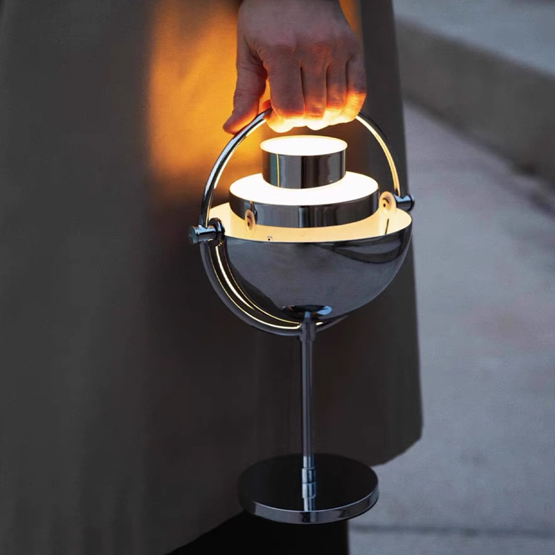 台灯北欧卧室客厅旋转复古便携充电小夜灯桌面氛围灯触摸床头灯