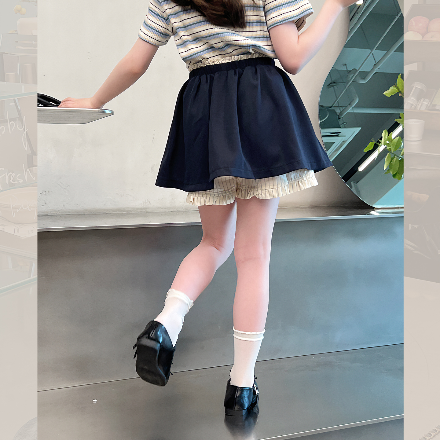 女童假两件裙裤儿童洋气半身裙大童潮搭短裙子女孩2025夏装新款