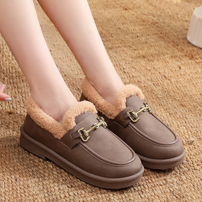 棉鞋女2024冬季加绒加厚保暖豆豆鞋一脚蹬厚底老北京妈妈鞋女棉靴,女鞋,棉鞋,淘宝优惠券,粉丝福利购,淘宝优惠卷