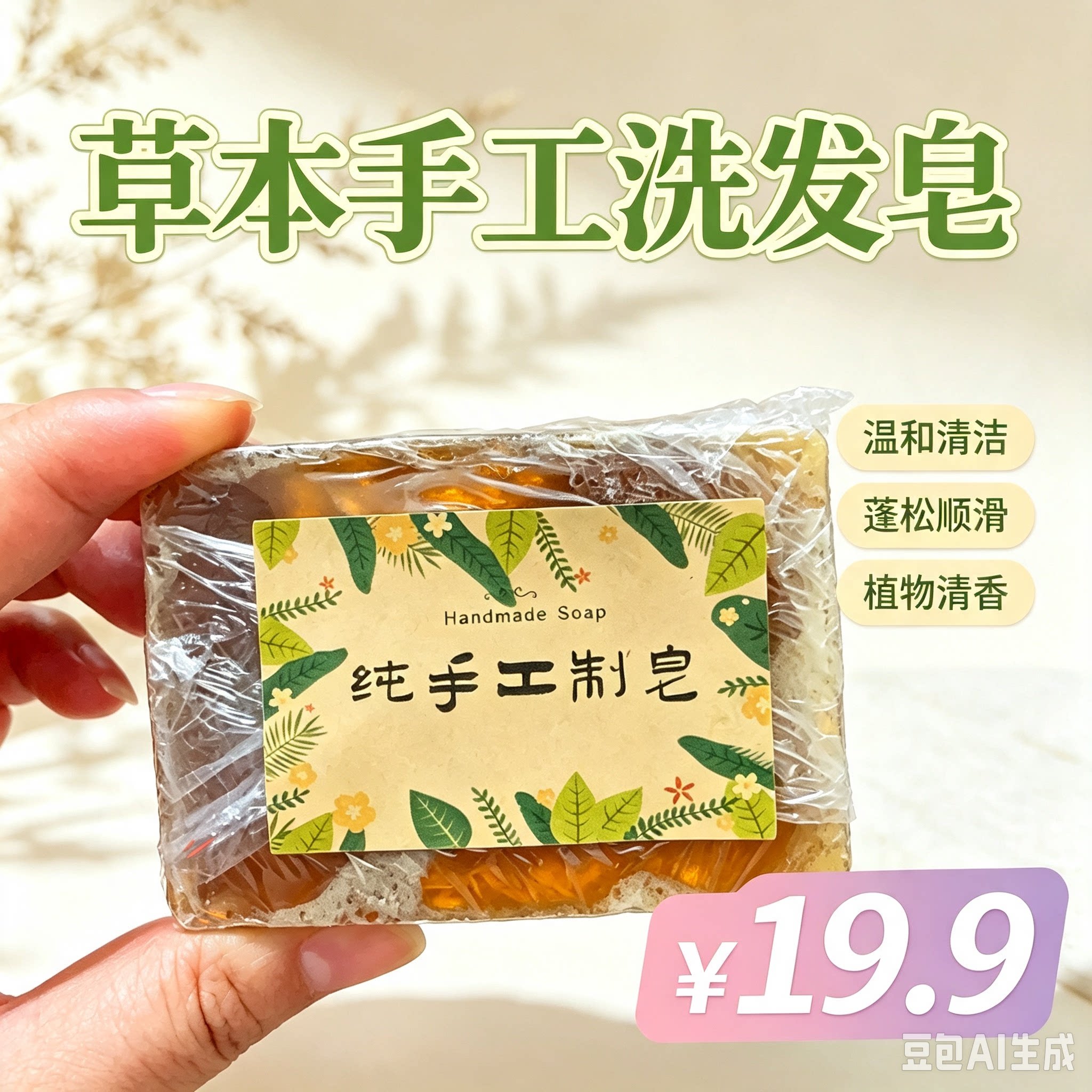 黄姜手工洗发皂64-75克