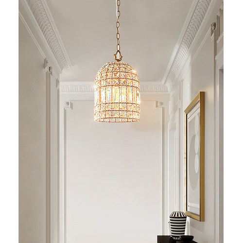 法式水晶玄关灯复古轻奢吊灯