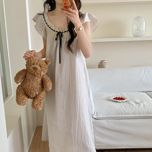 2025新款 可外穿空调服 睡衣女春秋夏条纹宽松大码 家居服套装